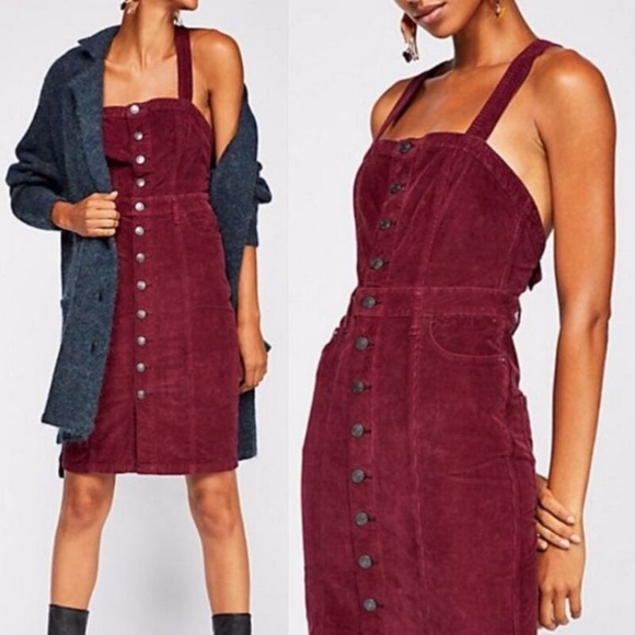 button front jumper dress